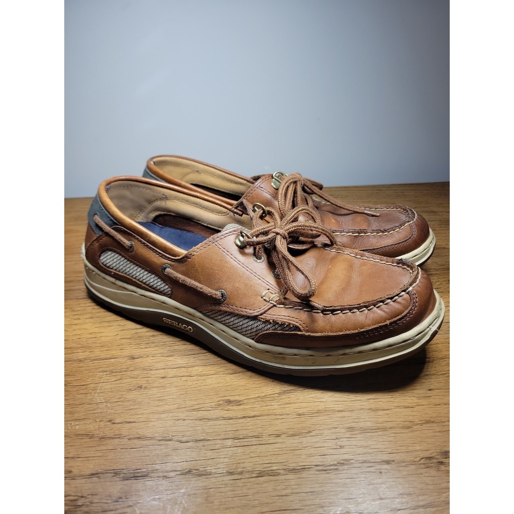 Sebago Clovehitch II Ambergold Brown Leather Boat Shoes Mens 10.5 M Marine Grip